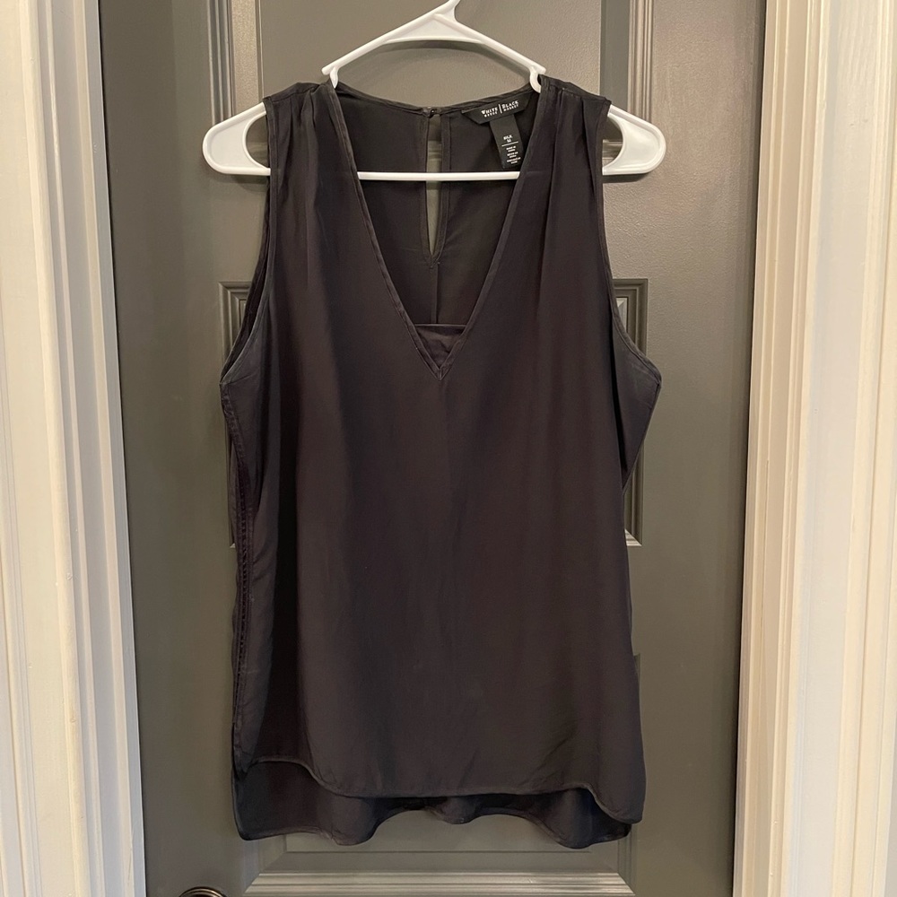 WHBM Black Silk top